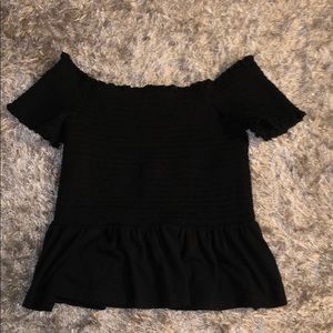 Black off the shoulder top